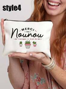 1 pezzo Grazie per esserti preso cura di me come tata, borsa per il trucco con stampa francese, borsa con stampa Super tata, borsa da toilette portatile, borsa da viaggio per il trucco, borsa da toilette quotidiana per il trucco, borsa multifunzionale, borsa da viaggio leggera, ottimo regalo, elementi essenziali da viaggio, vacanza estiva, ritorno a scuola, borsa per la scuola, borsa da viaggio per donne, borsa per il trucco da viaggio
