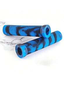 [防震防滑] 防震防滑自行车车把握把 138 毫米 X 22.2 毫米纹理橡胶，增强控制力，九种鲜艳颜色自行车握把适合所有骑手