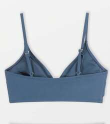 Women's Bikini Top Bathing Suit V Neck Adjustable Spaghetti Straps Twist Front - Marble Blue - View 10