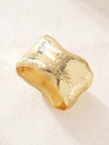 1pc Minimalist Aesthetic High-Quality Unique Design Asymmetric Water Drop Hollow Metal Bangle Bracelet, Versatile For Evening Party, Daily Wear, Office, Bar, Music Festival, Wedding, Business Events, Gift