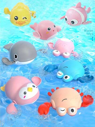 Children's Bathroom Play Water Swimming Baby Bath Play Water Toys Birthday Gifts(Crab Eyes Are Random)Cute Cartoon Duck, Turtle Winding Water Toy - Various,Bathtub Animals Toy For Kids,Floating Wind Up Toys For Boy Girls,Kids Swimming Pool Toys,Newborn Games,Bathtub Toys, Christmas,Halloween Gifts