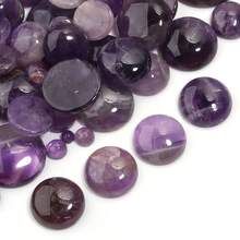 5-10 piezas/paquete Cabuchones naturales de amatista, tamaños variados, elegantes cabuchones de piedras preciosas púrpuras para hacer joyas DIY, adecuados para collares, anillos, pulseras y otros accesorios - amatista - Ver 5