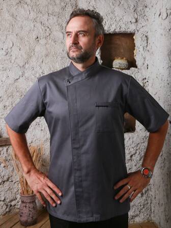 Unisex Chef Jacket Short Sleeve, Lightweight Breathable Material Suitable For Kitchen, Bakery, Restaurant, Hotel Work