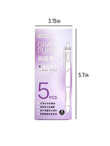 Push-Button Fast Dry Mini White Pen, Neutral Pen 0.5mm For Students, Exam, Note-Taking, Back To School Essential, Perfect Gift For Teachers And Students - Black - View 5