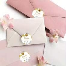 Custom Thank You Stickers - Round Beehive & Honey Drips Design With White Daisies, Flying Bee & "Danke" German Text - Premium Paper Stickers For Gift Wrapping, Gratitude Gifts, Birthdays, Weddings, Custom Stickers, Birthday Gifts, Floral Illustration, High Quality Print, Decorative Labels, Wedding Planners School Supplies, Back To School