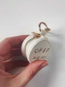 1 Personalized Wedding Ring Box - Dog Ring Box - PU Leather - Wedding Dog - Dog Collar Bag - Mini Jewelry Box - Travel