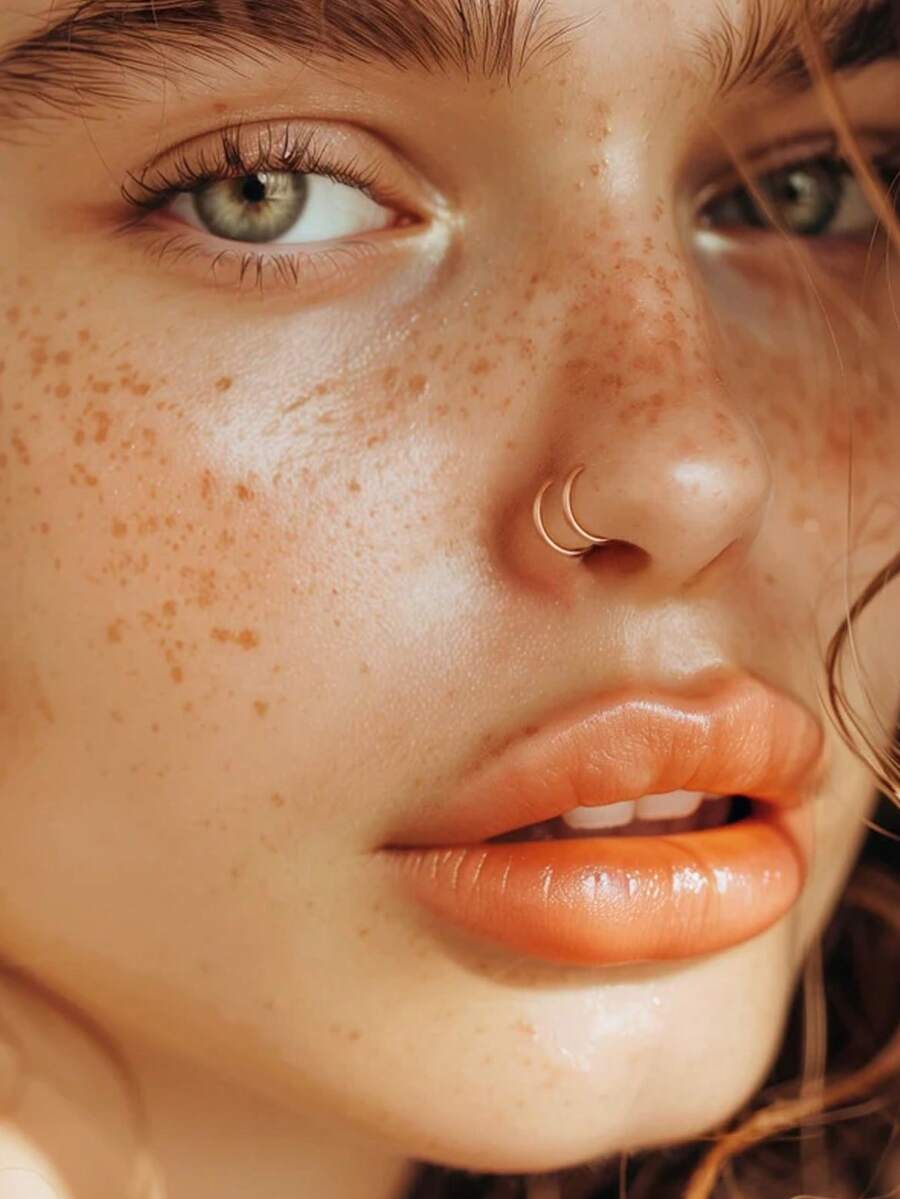 1pc Fake Double Piercing, Nose Cuff No Piercing Needed, Double Hoop Piercing Imitation, Minimalist Jewelry