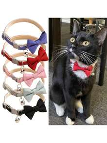 Adjustable Soft Pet Collar With Bell – Stylish & For Small Dogs, Cats, And Kittens - Multicolor - View 2