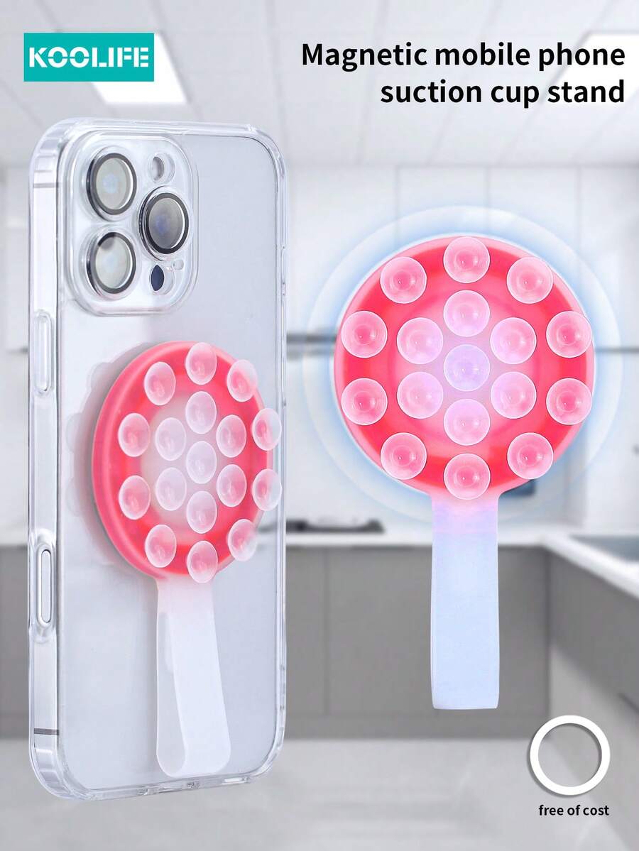 1 Giá đỡ điện thoại bằng silicon hút chân không Koolife, Giá đỡ điện thoại từ tính, Chụp ảnh tự sướng thoải mái, Thích hợp cho nhà bếp, phòng tập thể dục, vòi hoa sen, tường kính, ngoài trời, Phụ kiện điện thoại có thể tái sử dụng Tương thích với iPhone, điện thoại Android, Quà tặng sinh nhật, gia đình, bạn bè, Quà tặng phòng tắm nhà bếp mùa hè Phụ kiện điện thoại sinh nhật Chịu lực mạnh - Hồng - Xem 1