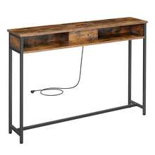 VASAGLE Konsolentisch mit Steckdosen, Beistelltisch mit 2 Fächern, schmal, 25 x 120 x 81 cm, platzsparend, für Eingangsbereich, Wohnzimmer - EU C-Typ Stecker (220-240V) - Übersicht 7