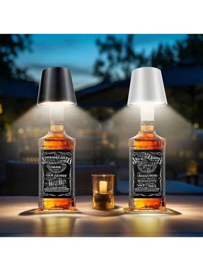1 st LED-lampa för vinflaska - Bärbar dimbar bordslampa, förvandlar utrymme från romantisk middag till mysigt sovrum, lämplig för utomhusbruk, bar, fest och middag
