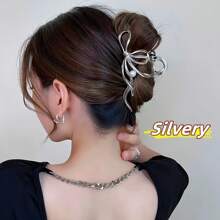 1pc Women's Elegant Bowknot Hair Claw Clip, Large Tail Design For Updo, High-End Chic Niche Hairpin Hair Clips Hair Jaw Clip Hair Clamps Hair Clutch Hair Clip