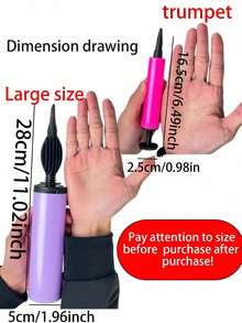 1/3pcs Balloon Pump, Hand Operated Air Pump, Balloon Inflator, Portable Manual Push-Style Air Pump, For Birthday Party, Gathering, Holiday Celebration, Wedding, Balloons (Random Color) - Multicolor - View 6