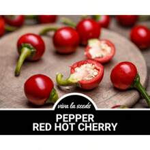 Peppers, Red Spicy Cherries 125 Easy-To-Grow Heirlooms Non-GMO Peppers