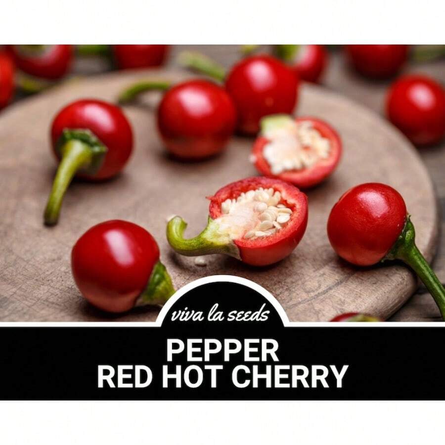 Peppers, Red Spicy Cherries 125 Easy-To-Grow Heirlooms Non-GMO Peppers