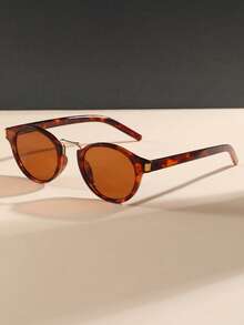 1 副女士圆形复古金属桥时尚眼镜，适合街头风格、T 台、海滩