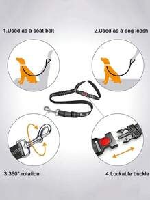 1 pieza Correa retráctil de seguridad para perro para el coche, arnés resistente para perros - Esencial familiar ideal para mascotas