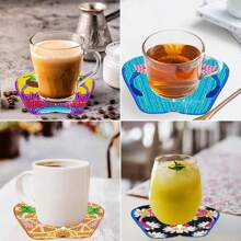 8pcs Diamond Painting Kits With Holders, Hawaiian Beach Slippers Pattern Series, DIY Diamond Art Coasters Set For Adult Beginner, Ideal Craft Gift