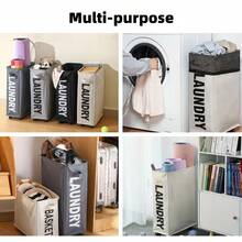 سلة غسيل قابلة للطي خلفة أسطوانية نايلون مقاوم للماء بعجلات، حرك سلة التنظيم متعددة الأغراض لزاوية المنزل، مجموعة سلة غسيل قابلة للطي وللمنظم للغرفة المعيشة/ غرفة النوم/ الحمام/ صالة اليوغا