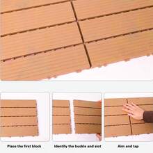 Weatherproof Interlocking Plastic Deck Tiles, Square DIY Modular Patio Flooring Waterproof Drainage Floor Tiles For Balcony, Terrace, Porch, Poolside & Garden - Multicolor - View 9