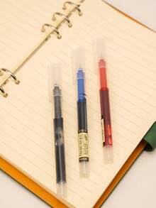 100支直液式圆珠笔速干考试签名凝胶笔0.5mm黑色蓝色墨水学校办公圆珠笔文具学校滚珠笔