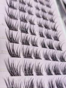60 片自粘式自然假睫毛，易于粘贴，适合初学者的精致黑色睫毛 - C - 查看 6