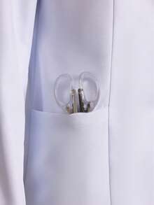 Long Sleeve Lapel Jacket, Beauty Salon/Lab/Dental Clinic Uniform White Coat