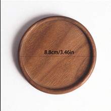 Walnut Wood Tea Coaster, Tea Tray Set, Kung Fu Tea Set Accessories, Cup Mat & Holder - Multicolor - View 2