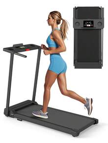 Portable Home Treadmill, 3.0 Horsepower Silent Brushless, 300 Pounds Load-Bearing, Foldable, Small Home Office Walking Treadmill, Handrail, LED Display Screen, Black - View 2