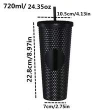 Large Capacity Double Layer Plastic Durian Smoothie Cup With Straws - Multicolor - View 2