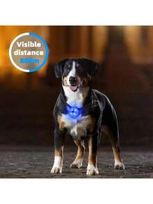 Cherry-Shaped LED Glowing Dog Collar, Anti-Lost Dog Collar Pendant Pet ID Tag Light, 4 Colors Available - 彩色 - 查看 3
