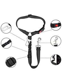 1 pieza Correa retráctil de seguridad para perro para el coche, arnés resistente para perros - Esencial familiar ideal para mascotas