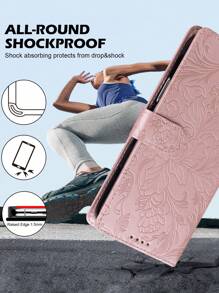 Solid Colour Printed PU Leather Mobile Phone Wallet With Bi-Fold Edges, Card Slots And Card Holder With Lanyard Features A Garden Floral Design For Total Protection Suitable For A Wide Range Of Branded Mobile Phone Models Waterproof Shockproof Anti-Fall Scratch Resistant