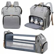 Baby Diaper Bag Backpack With Portable Changing Station, Waterproof Large Capacity Travel Bag With Changing Pad, Baby Stuff Organizer For Newborns - 黑色 - 查看 5