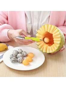 1 件不锈钢多功能水果雕刻刀、西瓜挖球器、冰淇淋勺、DIY 冷盘厨房工具、用于水果和蔬菜准备的小器具、耐用且可重复使用的西瓜勺、创意雕刻刀、水果勺、西瓜铲、水果切刀，适用于创意雕刻和舀水果球 - 水果爱好者和美食家的必备厨房工具