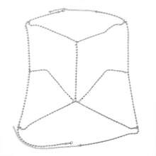 1pc Crystal Body Chain Necklace, Rhinestone Bra Chain, Sexy Bikini Body Jewelry For Nightclub