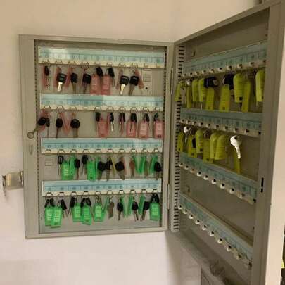 Wall-Mounted Key Cabinet For 80 Keys With Color-Coded Tags, Secure Lock, Easy Installation, Ideal For Hotels, Hospitals, And Property Management