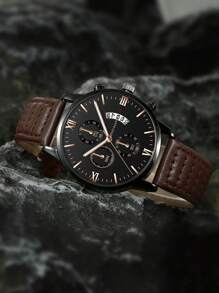 6pcs/Set Fashionable Casual Business Quartz Watches For Men, Daily Wear, Great Father's Day, Valentine's Day, Birthday Gift