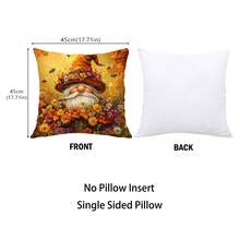 4PC Fall Forest Dwarf Throw Pillow Cover(17.71inx17.71in) Fresh And Simple Style, Comfortable Pillowcase, Modern Minimalist Style, Suitable For Office, Farm, Living Room, Sofa, Bedroom Furniture Decoration (Pillowcase Not Included) (One Side Printing)