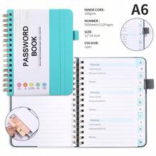 1pc Simple Password Book, Minimalist 56 Sheets/112 Pages ,Advanced Address Password Manager With Website Password Quick Access Username And Password Storage Perfect For Home Office Internet Computer Logins, Great Holiday Gifts Back To School - Multicolor - View 9