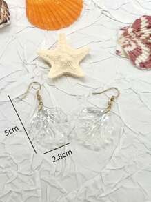 Modische minimalistische, transparente mehrfarbige Acryl-Muschelohrringe für Frauen, geeignet für Strand, Alltag, Party, Musikfestival, Urlaub