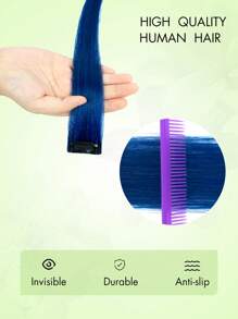 1 Peça Extensão de Cabelo Clipe em Cabelo Humano Extensões de Cabelo Remy Cabelo Humano Peças de Cabelo Destaque Cor Reta Clipe Invisível em Extensões de Cabelo Fantasias de Halloween para Essenciais de Festa Feriado Noiva Presente de Festival