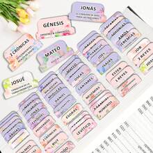 80pcs Spanish Bible Tabs-Soul Nourishing Book Summaries-Peel-And-Stick Laminated Bible Tabs Large Print,Bible Book Name+Bible Inspirational Book Summary Phrase,Books Of The Bible Tabs For Study Bible. School Supplies,Back To School