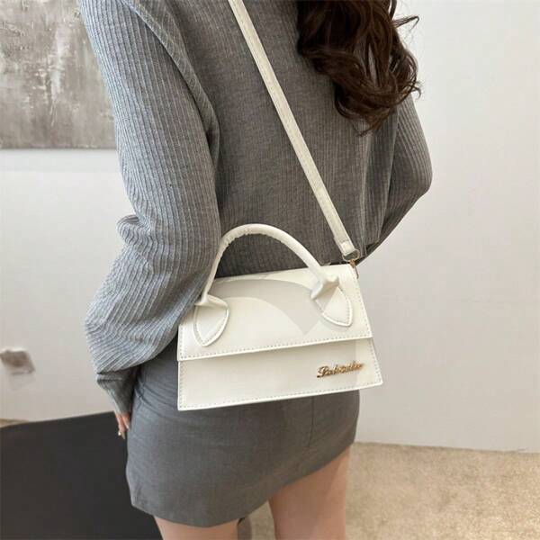 1pc New Women Large Flip Cover Postman Small Square Bag Single Shoulder Crossbody Fashion Versatile Handbag High Beauty Bag