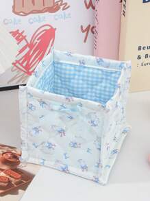 1 Cute And Practical Three-Dimensional Bow Lace Storage Basket, Desktop Sundries Storage Basket, Lipstick Makeup Brush Skin Care Storage Basket, Desktop Ornaments, Cosmetics Storage Box, Portable Picnic Basket, Valentine's Day Gift, Bathroom Storage