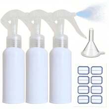 Pack Of 3 Spray Bottles, 100 Ml Small Spray Bottles For Filling, Transparent, Empty, Fine Mist Spray Bottle With Labels, Funnels, Travel Atomiser For Liquid, Cosmetics, Cleaning, Personal Care