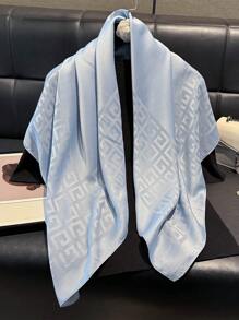 1pc Women Simple Geometric Print Shiny Scarf, Elegant Shawl/Hijab/Head Wrap For All Season Sun Protection