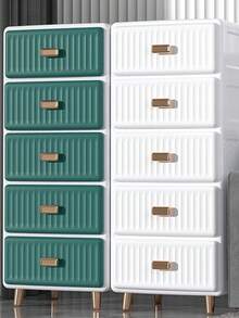 5/4/3/2/1-Tier Narrow Gap Drawer Storage Cabinet, Slim Side Shelf Unit, Multi-Layer Plastic Nightstand, Bathroom - Multicolor - View 4