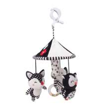 1pc High Contrast Black & White Animal (Fox, Owl, Elephant) Baby Crib Mobile, Soft Plush Hanging Toy For Stroller, Car Seat, Baby Rattle, Gifts For 0-12 Months Infants