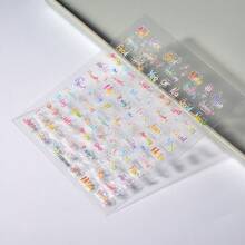 1 pieza Calcomanías de letras en inglés para decoración de uñas, versátiles con respaldo adhesivo, pegatinas para uñas autoadhesivas, calcomanías para arte de uñas DIY